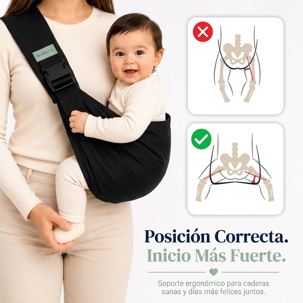 BORNEX Portabebés Cruzado Ajustable
