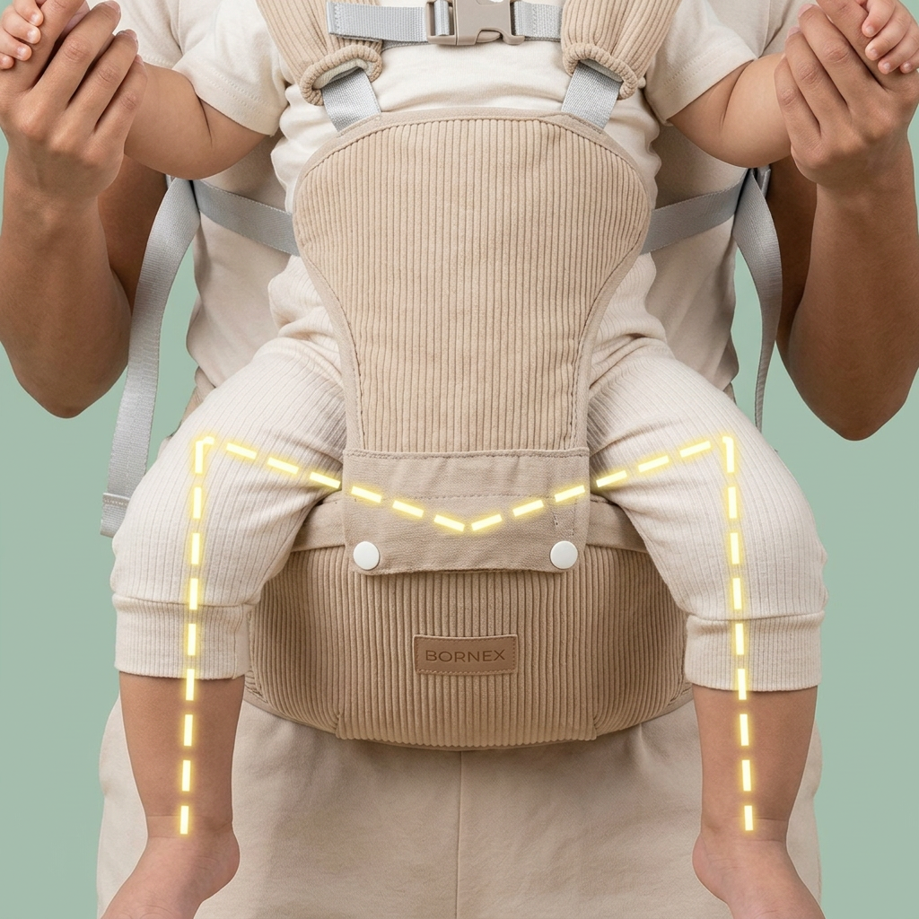 Portabebés BORNEX con Asiento Ergonómico 2 en 1