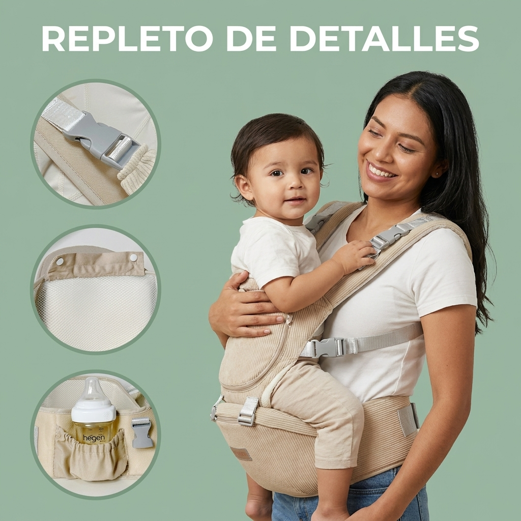 Portabebés BORNEX con Asiento Ergonómico 2 en 1